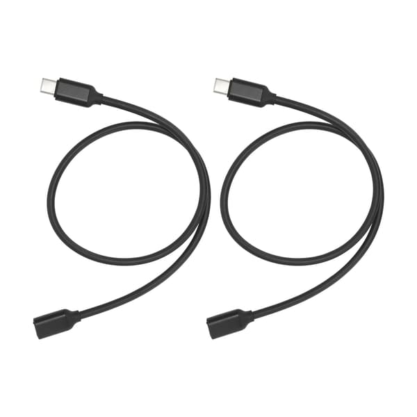 2 STK USB C Han til Hun Forlængerkabel PD Strømstik Forlængerledning 1m 3.3ft Sort