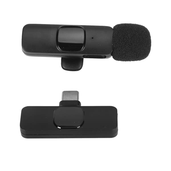 Trådløs Lavalier-mikrofon USB C Støyreduserende Auto Sync Oppladbar Clip On Mic