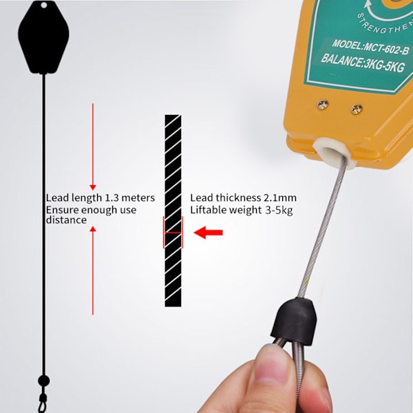Retractable værktøjsfixtureholder - 3 til 5 kg bæreevne (gul)