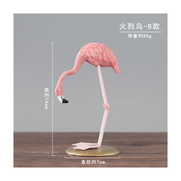 Pysyvä Flamingo Puutarhaveistos Patsas Kodinsisustuskoriste (1 kpl) B