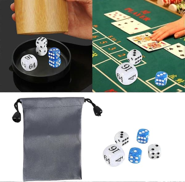 Klassisk akrylterningssæt med fordoblingsterning Professionel backgammon med perlefinish til brætspil