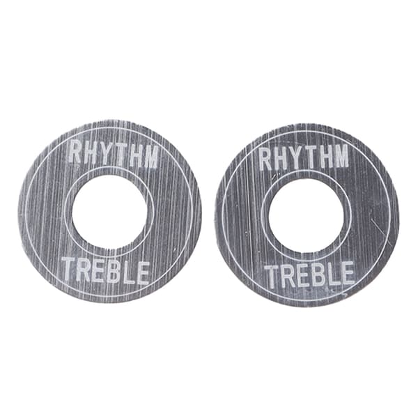 2 STK. Elektrisk Guitar Switch Pakninger Tre Gear Toggle Switch Indikator Skive Rytme Diskant Ring Plade Sølv