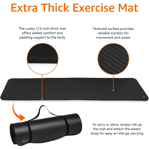 1/2 inch ultra-thick high-density tear-resistant multi-purpose yoga band and yoga mat
