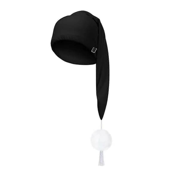Unisex natsovehat med pomponkugle, justerbar ensfarvet elastisk design, termisk hat til koldt vejr, efterårsvinterhat Black