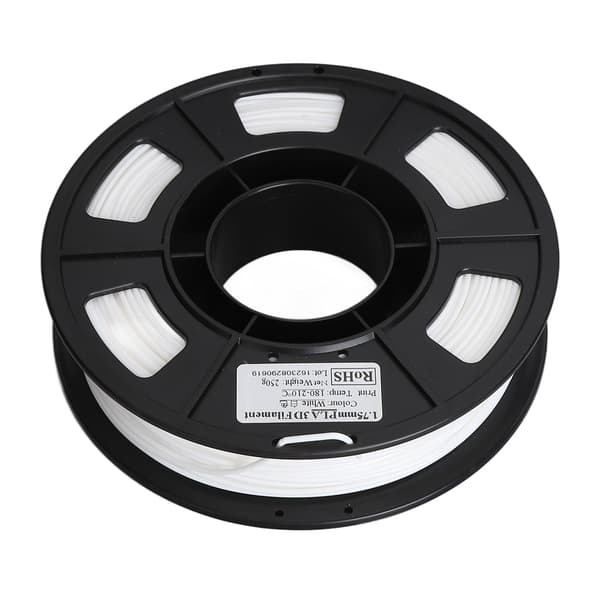 Hvit PLA 3D-printerfilament 1,75 mm 250 g Nettovekt 180 til 210 Celsius for 3D-utskrift Refill-erstatning