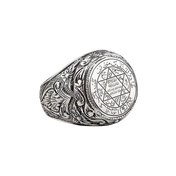 Klassisk ring smycken Davidsstjärna antika ord vintage stil ring för män