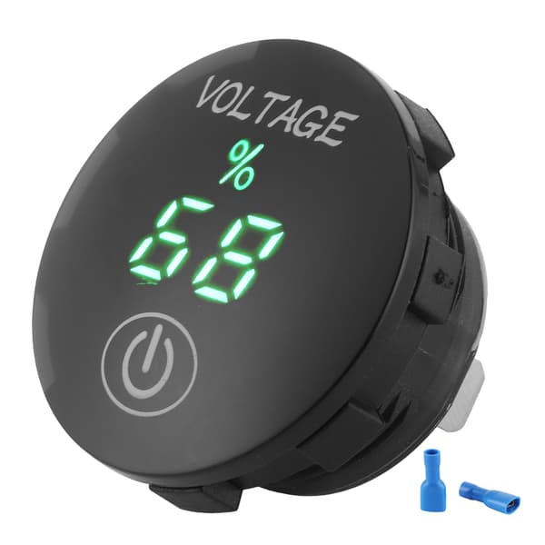 12V 24V LED Voltmeter One Touch Sensing Sort Hus Universal Bil Lastbil Motorcykel ATV RV Traktor Båd