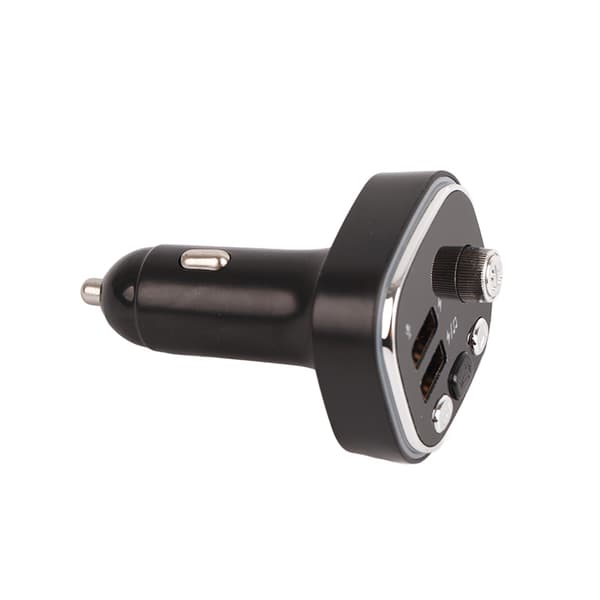 Bluetooth FM-sändare Handsfree Samtal 2 USB-laddare 7 Färgljus Silver