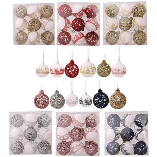 9pcs Unbreakable Christmas Tree Hanging Christmas Tree Holiday Wedding Xmas 6cm LYCXAMES