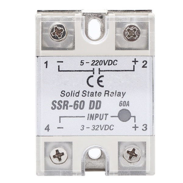 SSR60 DD Solid State Relæ DC Kontaktløs Switch 5-220VDC Høj Kvalitet