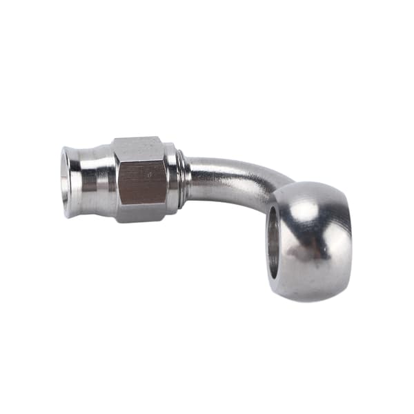 AN 3 Banjo Øje Bremse Slange Fitting Rustfrit Stål 90 Graders Adapter Biltilbehør