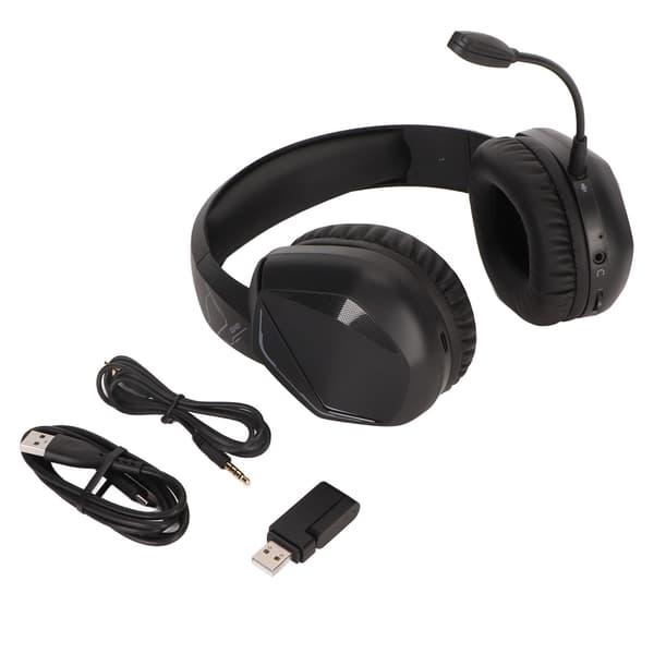 Bluetooth Gaming Headset RGB-belysning Lav Latency Støjreducerende 2.4G Trådløst Stereo Headset