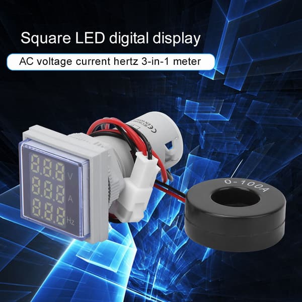 Digitalt multimeter AC spenning strøm Hertz tester 3-sifret display hvit
