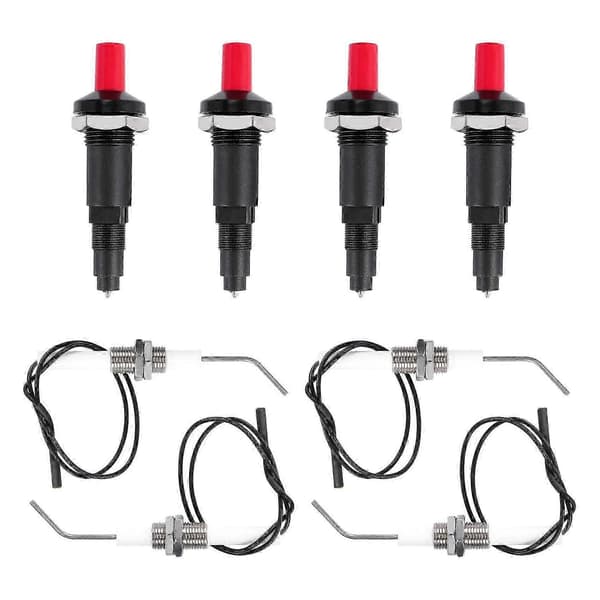 4 delar propan push-typ Piezo tändare kit tråd 30 cm för gasgrill
