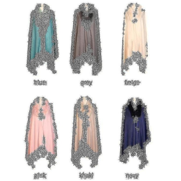 Sjal omlott Poncho Cape Cardigan för kvinnor brown