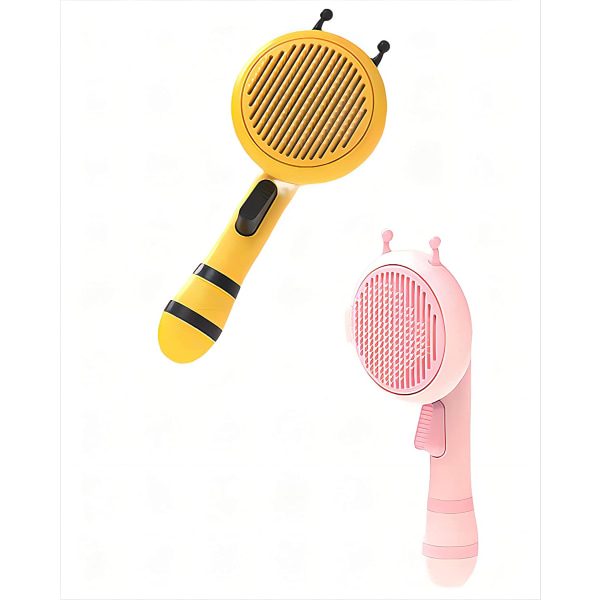 Self-Cleaning Pet Grooming Brush - Cute Bee Cat Bristle Brush Suitable for Dogs and Cats Raking Brush Soft Cat Comb with