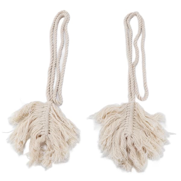 2 stk. Bomuldsreb Gardin Tiebacks Bladformede Kvaster Clips Stropper