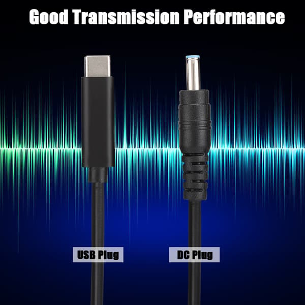 USB C til DC 4.5x3.0mm Kabel 19V 65W PD Hurtiglader for HP Laptop