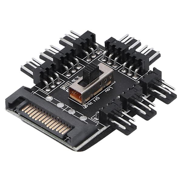 8-vejs Computer Blæser Hub Splitter Hastighedsregulator 3-Pin Forlængerkabel SATA Interface