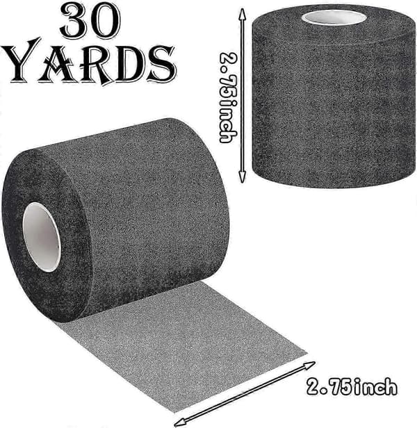3 stk. Atletisk Forbindingstape til Sport, Forbindingstape 7 cm x 27 meter black