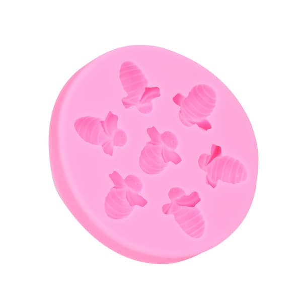 Bieformet matkvalitets silikonkakeform rosa DIY bakeredskap