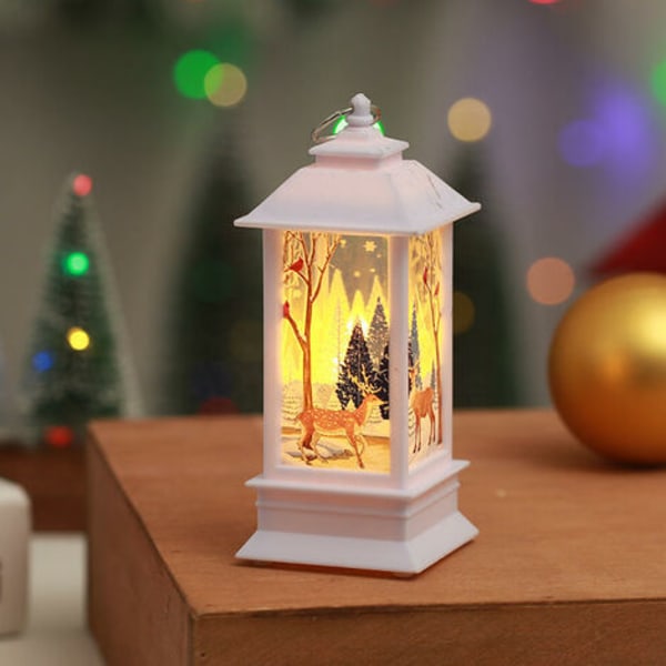 Joulukoristeet Vanha Lampun valo Kerran yön joulukoristeet Kynttilänjalka Lyhty sisustus (A, One size)