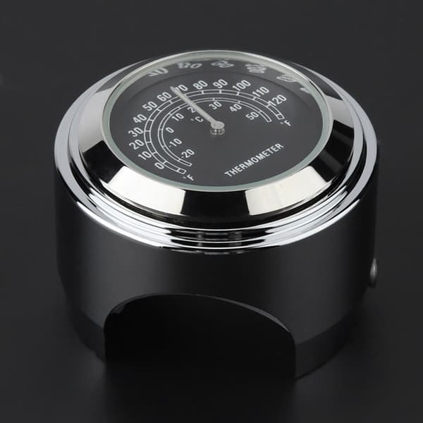 22mm 25mm Vattentät Motorcykel Styre Termometer Svart