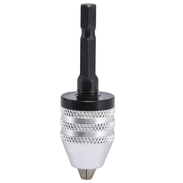 Nyckellös Borrchuck Slagskruvdragare Bit Adapter Konverterare 3 Käftar 1/4in Hex Skaft 0.3-6.5mm Silver