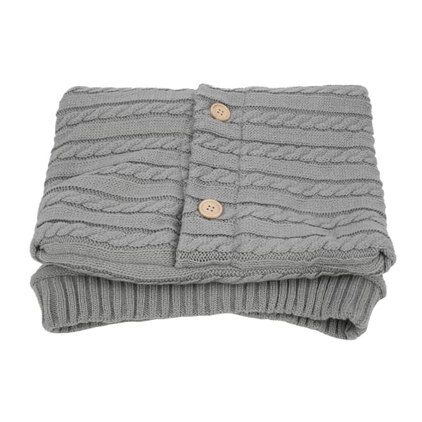 Baby Swaddle Stroller Teppe Wrap Vinter Varm Nyfødt Sovepose Sekk for Spedbarn Lys Grå