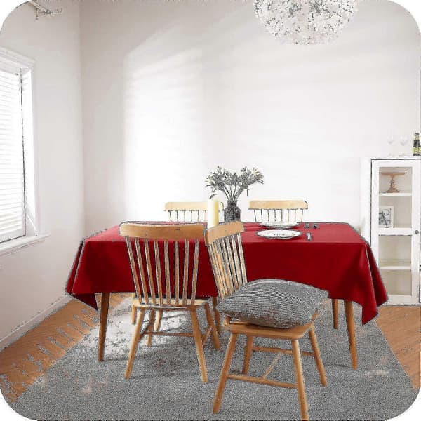 Waterproof tablecloth wipeable oil-resistant lotus effect tablecloth 135x220cm red