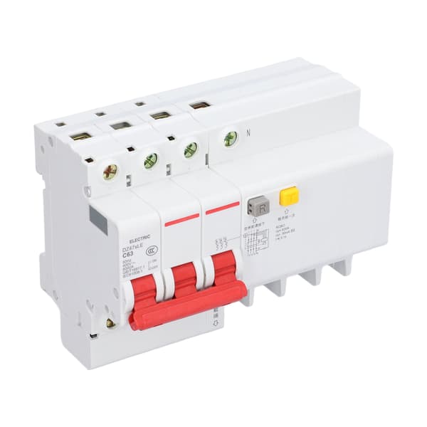 C63 Miniatureafbryder 3P+N 63A 400V AC DIN-skinne montering boligtekstiler