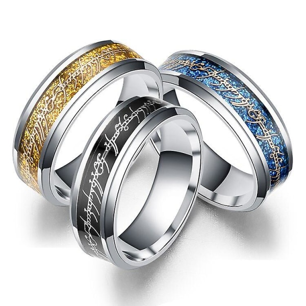 Midi Sormukset Tungsten One Ring Of Power Gold Blue The Movie Of Sormus naisille Miesten ystäville Korusormukset Black