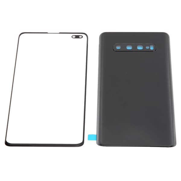 Samsung Galaxy S10 Plus Bagglas Cover Udskiftning Sort