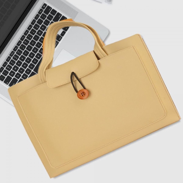 Muodikas naisten kannettava Ipad-säilytyslaukku 14 tuuman Apple Macbook Liner -laukku sitruunakeltainen