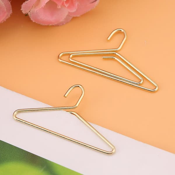 Hanger Shaped Paper Clips 12 Pcs Bookmark and Document Organizing Office Supplies