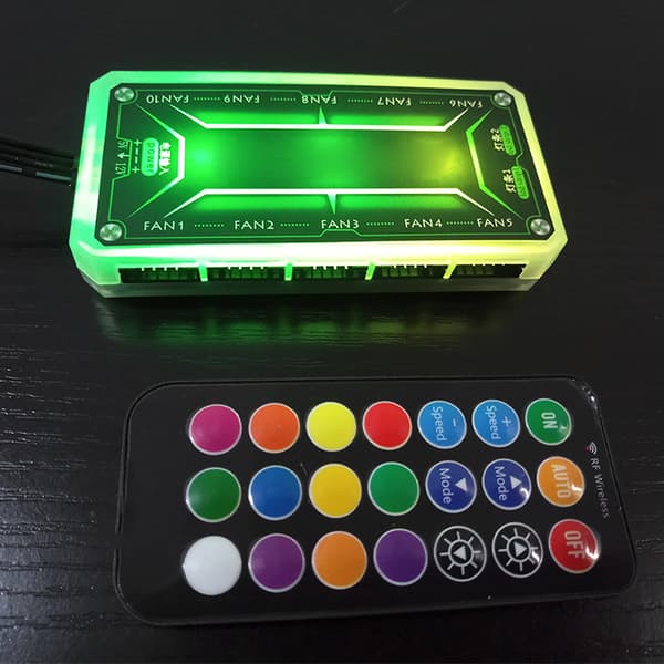 RGB PC Kabinet Blæser Controller Bundkort Synkronisering Stærk Luftstrøm Musik Rytme Sensor ABS RGB LED Controller