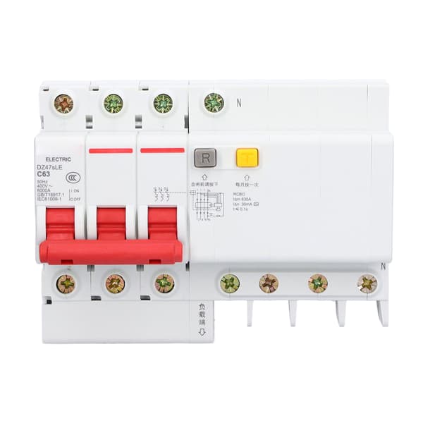 C63 Miniatyrbrytare 3P+N 63A 400V AC DIN-skenmontering Hemtextilier