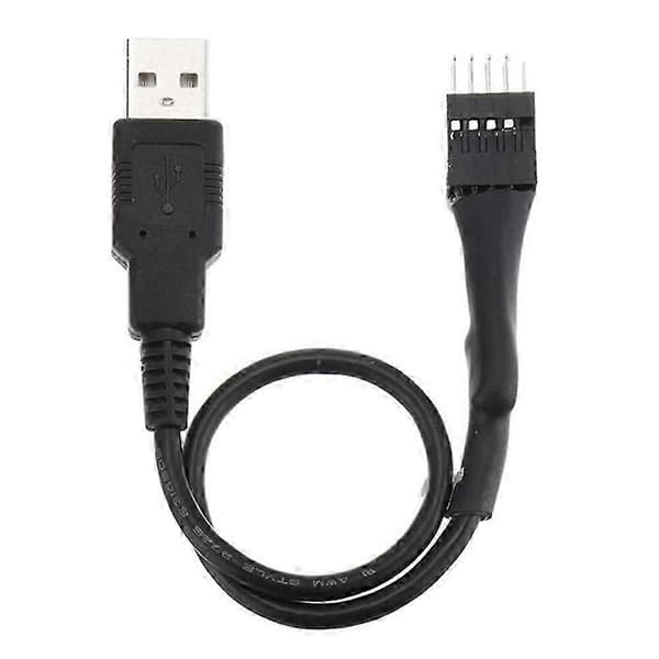 9-bens han til ekstern USB A han PC bundkort intern dataforlængerkabel 20cm-Yvan Black