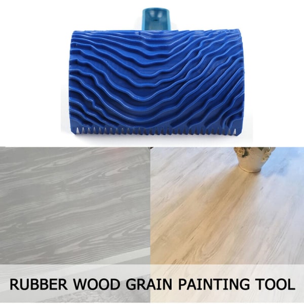 Blå trækorn gummimalerulle, håndværktøj, plast (ZZ0033 plastikhåndtag)
