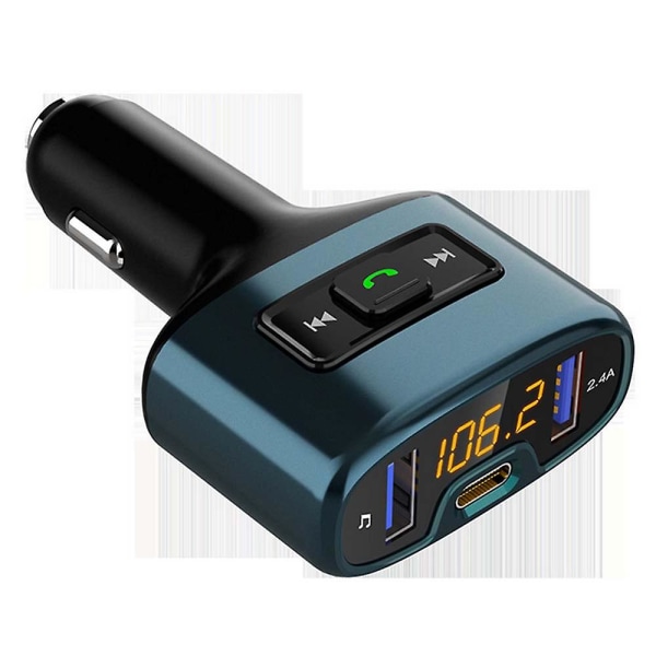 Bluetooth FM-radiosändare för bilen, adapter för trådlös FM-radiosändare,