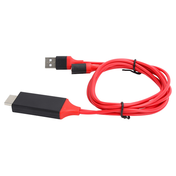 Type C - HDMI -kaapeli 1080p USB-sovitin iOS Android -matkapuhelimelle, punainen