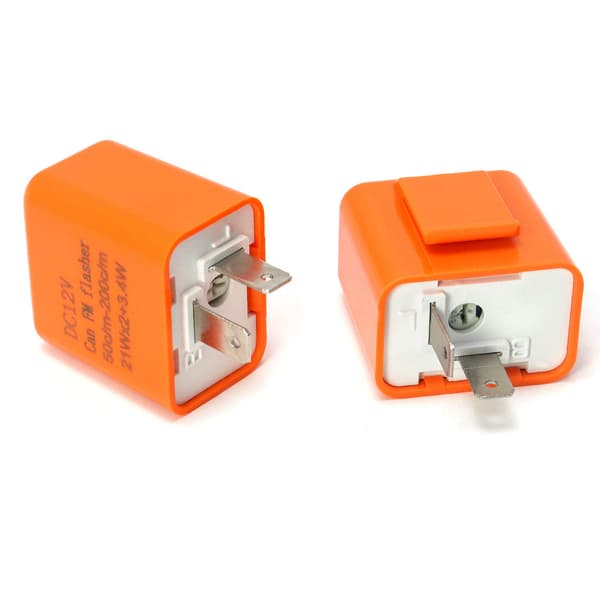 Universal 12V 2-pin flasher relay, motorcycle LED turn signal indicator flasher relay speed adjustable, 2 pcs