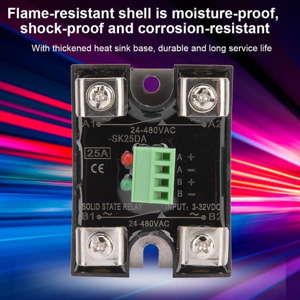 BERM Solid State Relay Dual Channel DC Control Dual Channel AC Single Phase SSR 24-480VAC (25A(BERM-SK25DA))