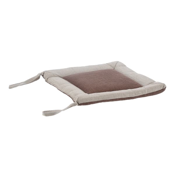 Linned Sædehynde Kaffe Farve Anti Deformation Multi Layer Bomuld Linned Stol Hynde med Fikserbare Stropper
