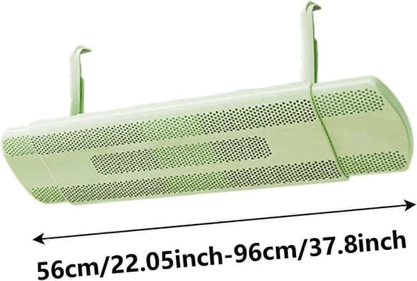 Väggmonterad luftkonditioneringsbaffeldeflektor infällbar luftkonditioneringsventilationsdeflektor, 22-37 tum justerbar baffel för väggmonterad White