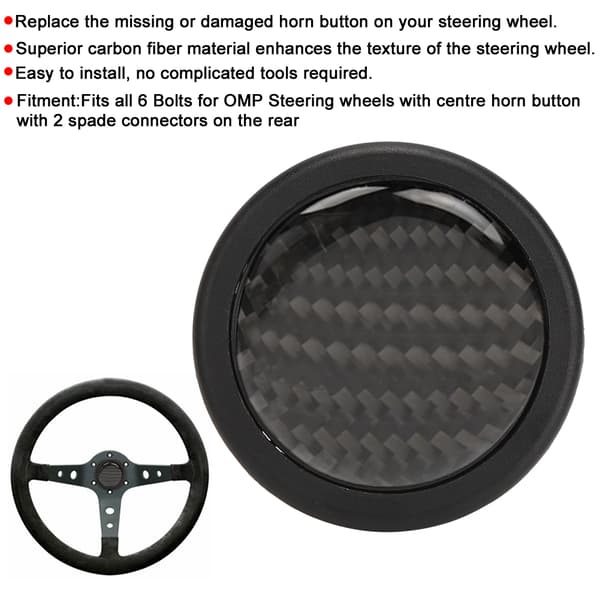 Carbon Fiber Horn Trykknap 6 Bolt OMP Rat Bil Modificerede Dele