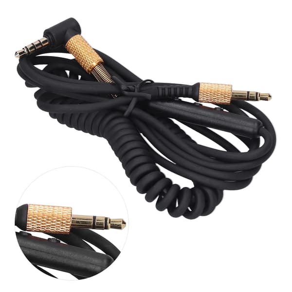 Major 2 Hodetelefon Spiral Ledning 3.5mm Lydkabel Erstatning med Volumkontroll