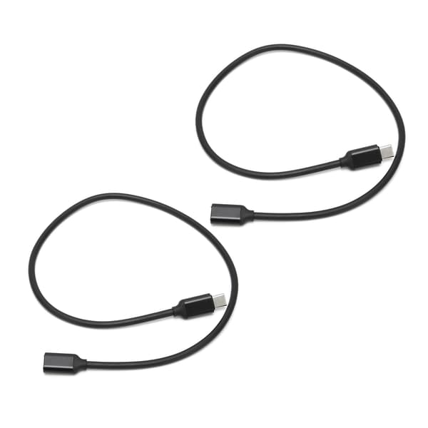 2 STK USB C Han til Hun Forlængerkabel PD Strømstik Forlængerledning 1m 3.3ft Sort