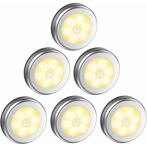 LED yellow light 0.8W 6pcs light stair light hallway aisle magnetic lamp showcase silver warm white light, for indoor an