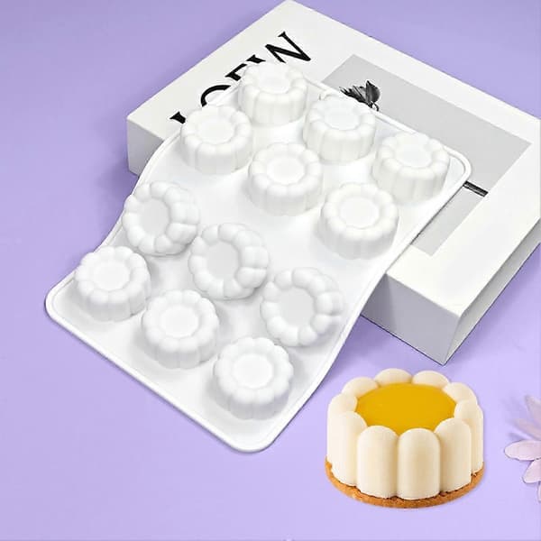 Silikone kageform, firkantede hjerteformer, mousse chokolade desserter form, kageform, muffinform, fleksibel O